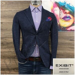 Exibit Mens Blazer Sport Coat Casual Jacket Sz 36R Cotton Linen Two Button Suits